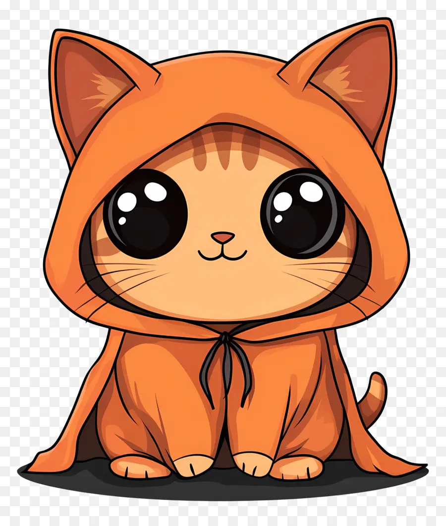 Gato Halloween，Gato Naranja En Capa PNG