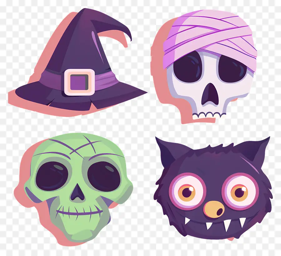 Personajes De Halloween，Máscaras De Halloween PNG