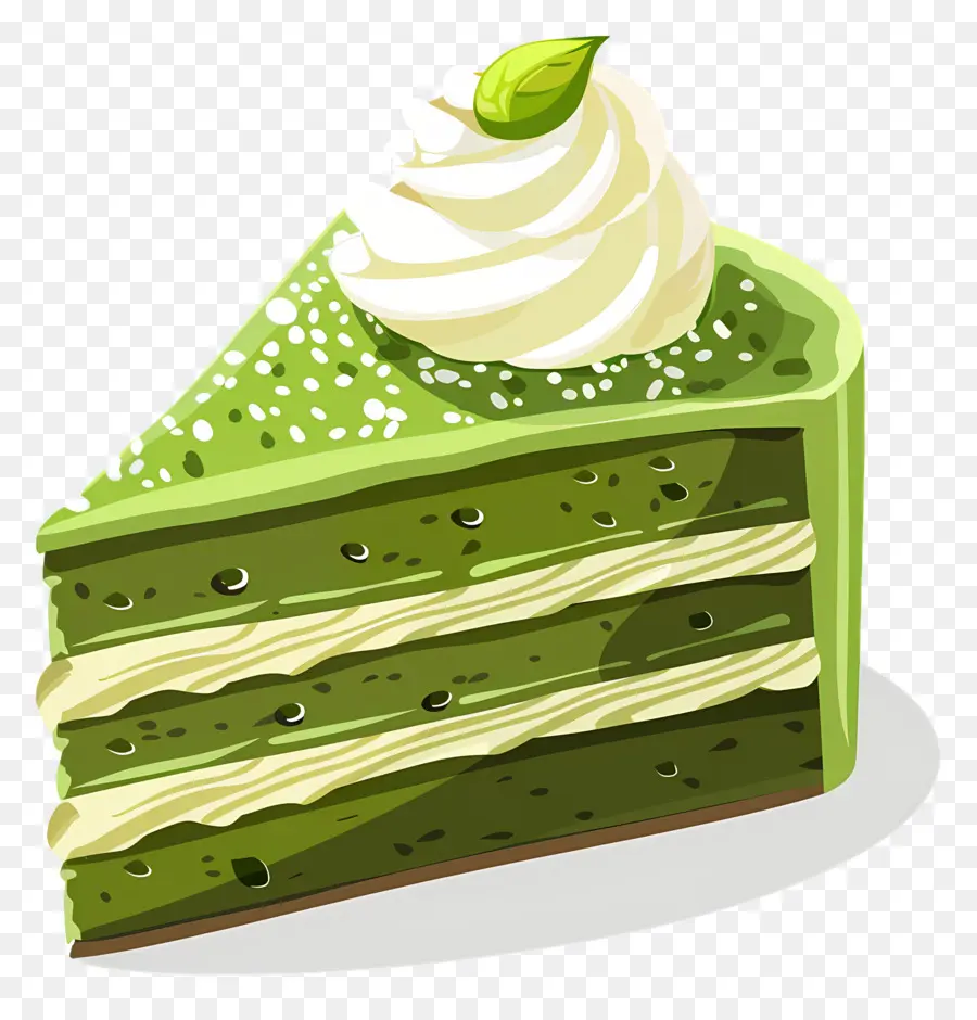 Pastel De Matcha，Rebanada De Pastel Verde PNG