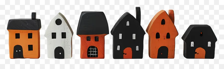 Frontera De Halloween，Casas En Miniatura PNG