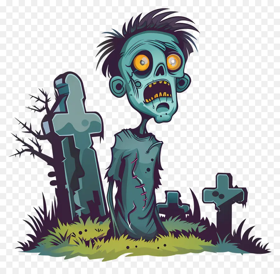 Zombi De Halloween，Zombie En El Cementerio PNG