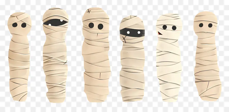 Frontera De Halloween，Figuras De Momias PNG