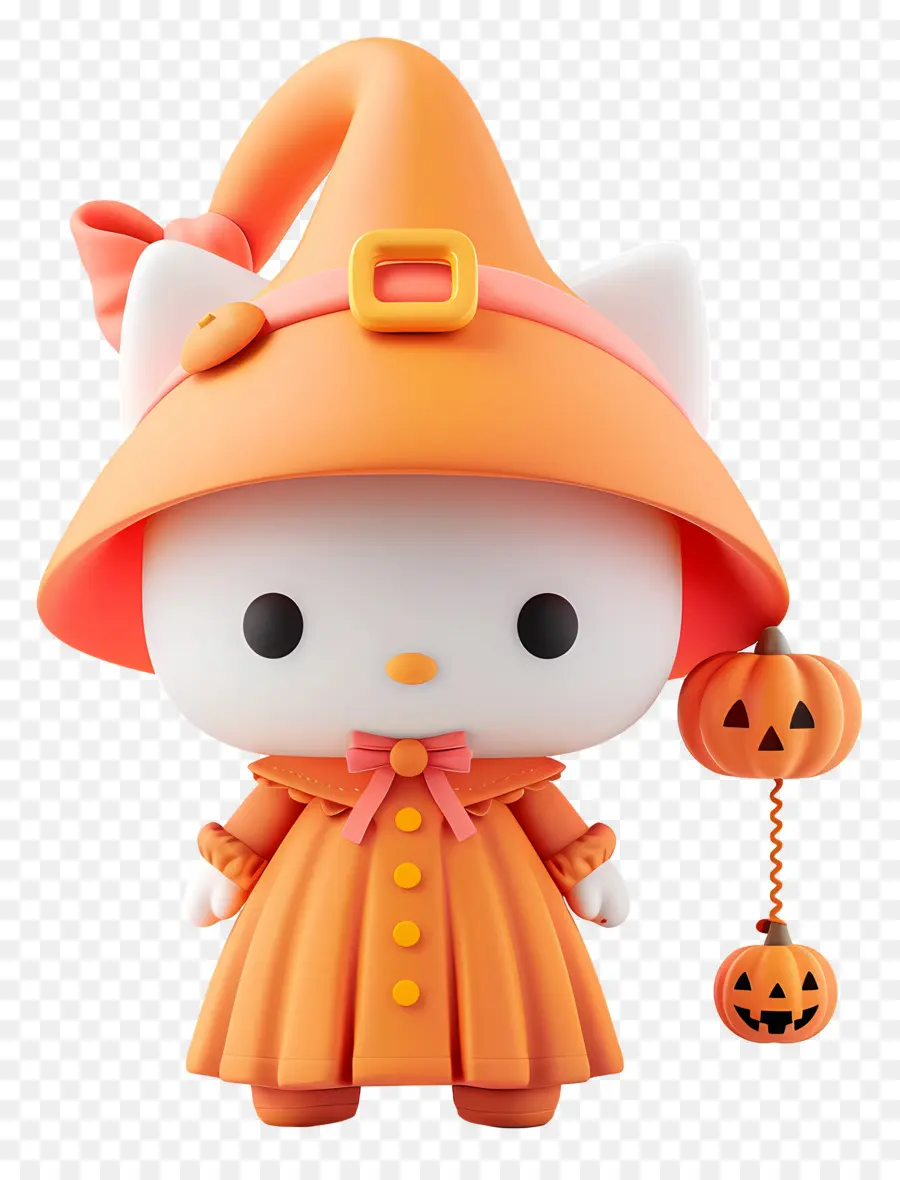 Hola Gatito Halloween，Lindo Gato Disfrazado De Bruja PNG