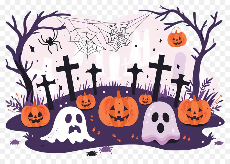 Fondo De Halloween，Decoraciones De Halloween PNG