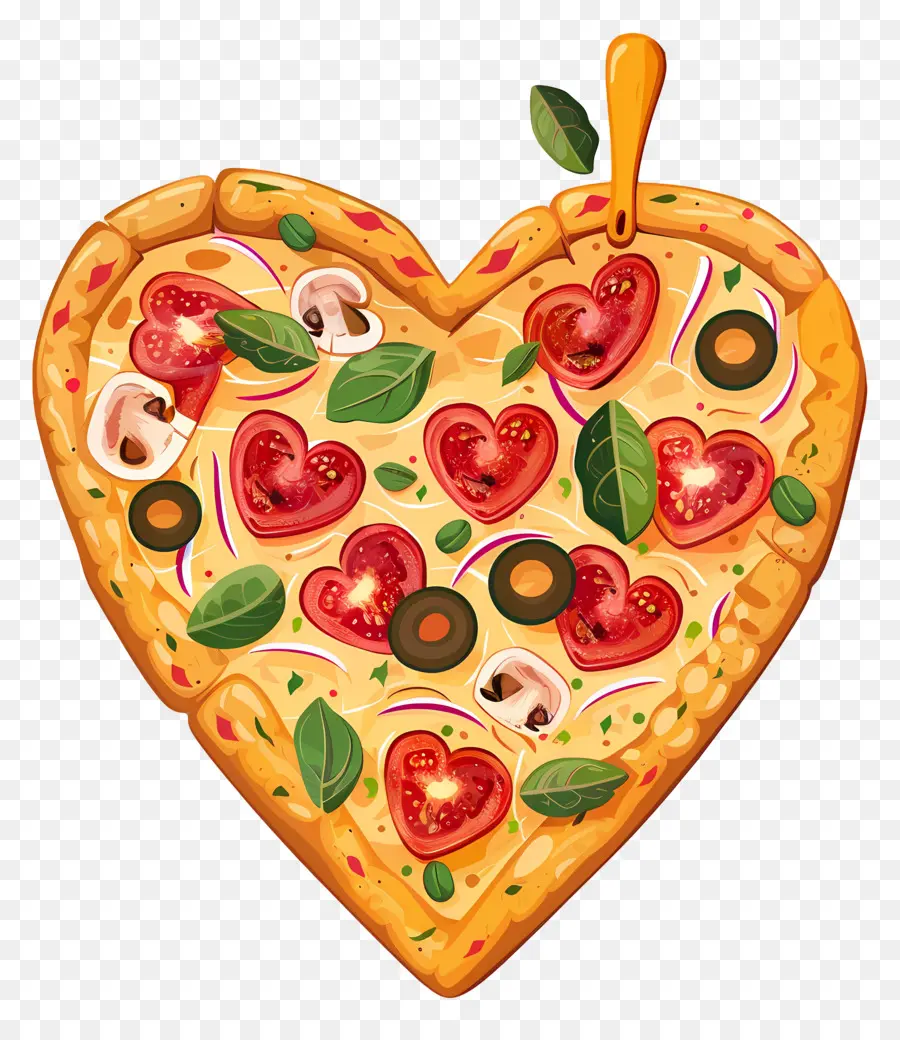 Pizza De Corazón，Pizza En Forma De Corazón PNG