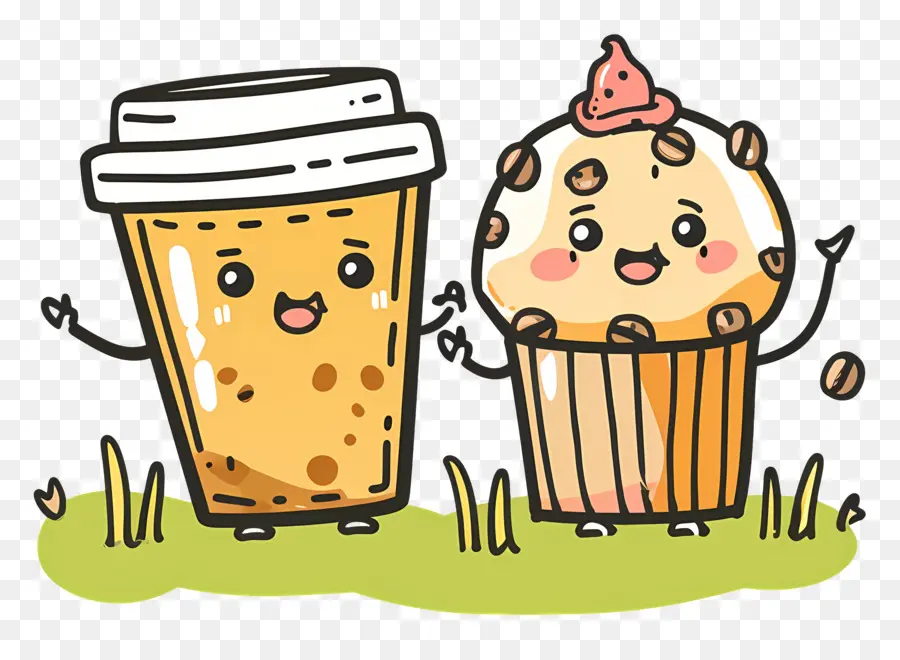 Café Kawaii，Café Y Muffin PNG