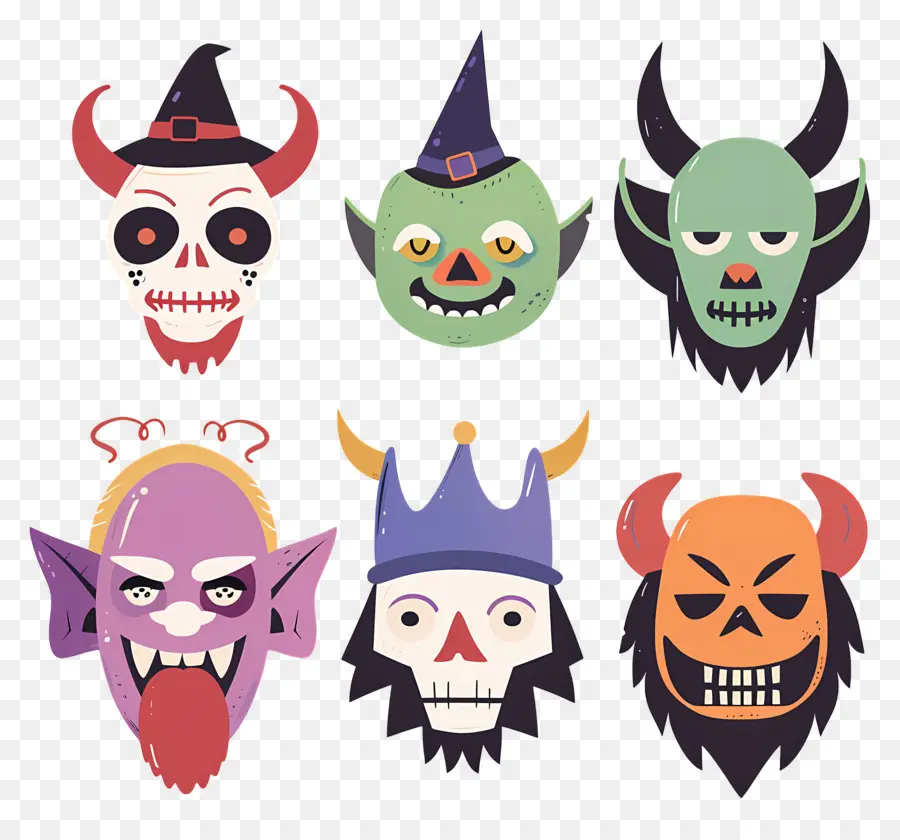 Personajes De Halloween，Mascaras De Calavera PNG