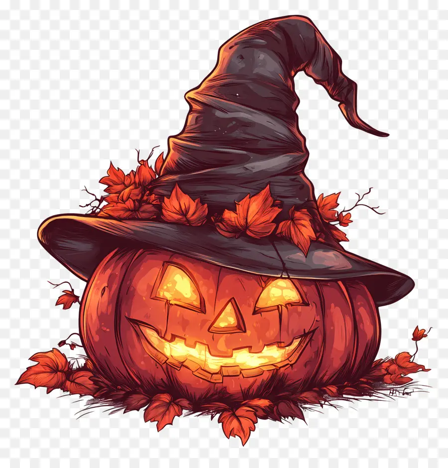 Sombrero De Halloween，Calabaza De Halloween PNG