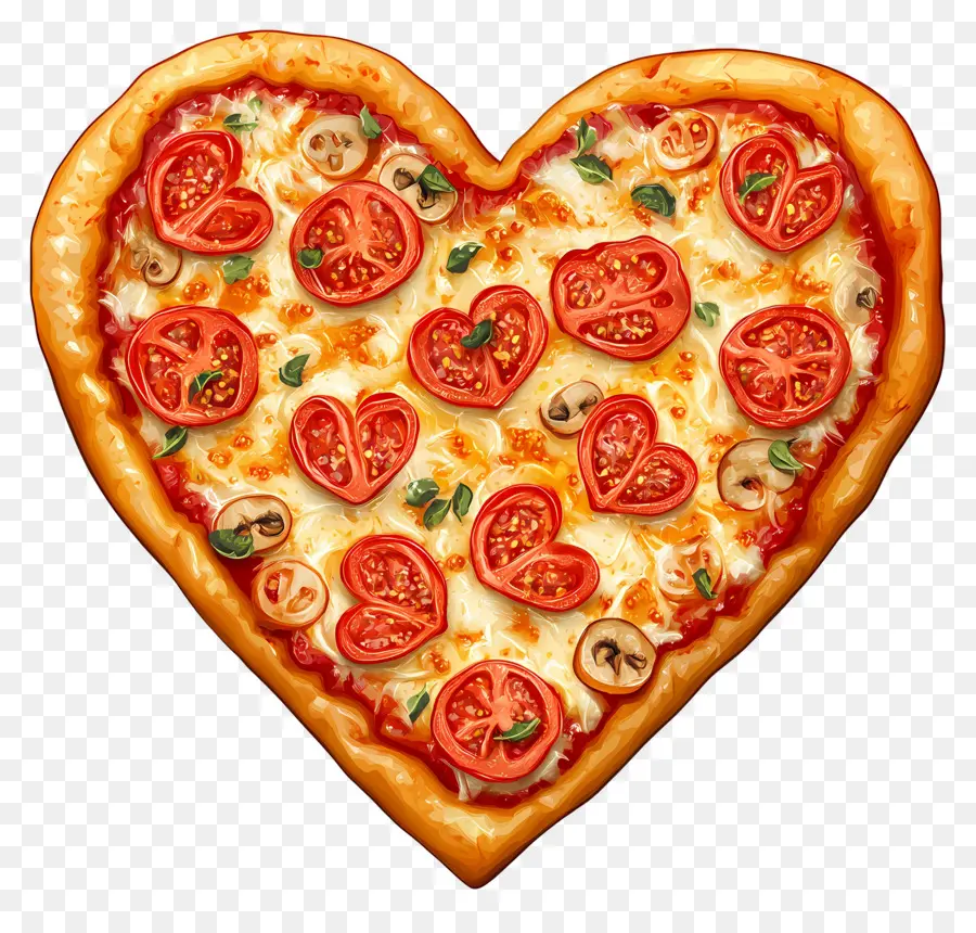 Pizza De Corazón，Pizza En Forma De Corazón PNG