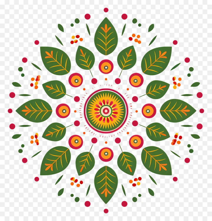 Pookalam，Mandalas Florales PNG