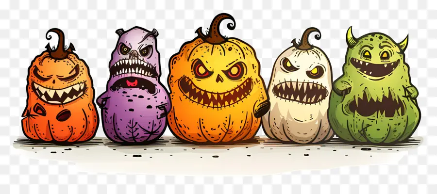 Frontera De Halloween，Calabazas Monstruosas PNG