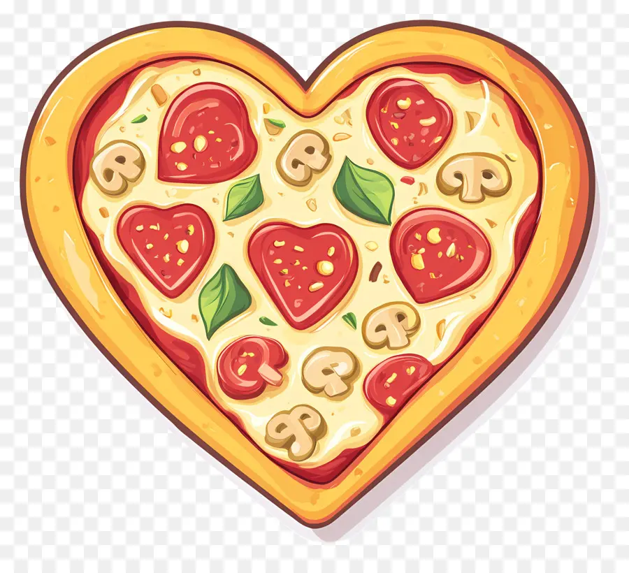 Pizza De Corazón，Pepperoni PNG