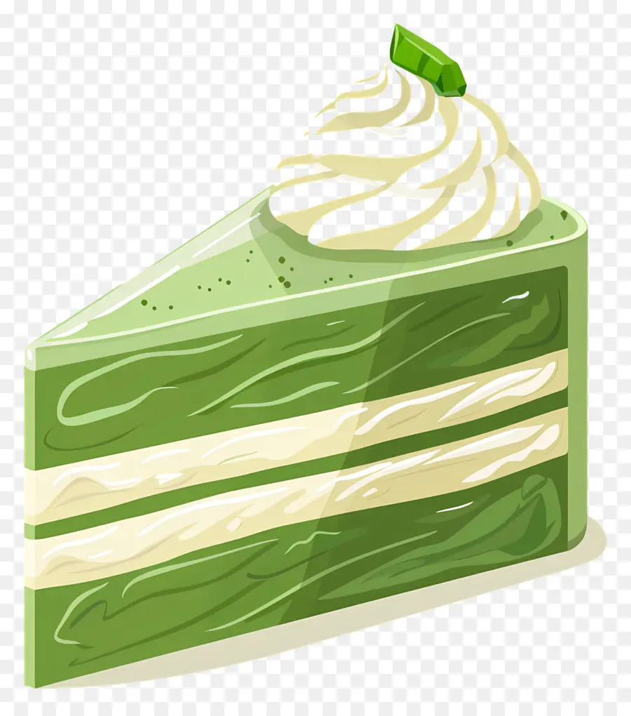 Pastel De Matcha，Rebanada De Pastel Verde PNG