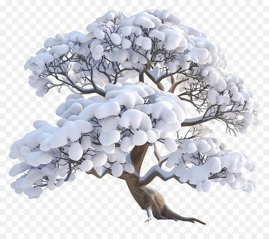 árbol Nevado，Invierno PNG