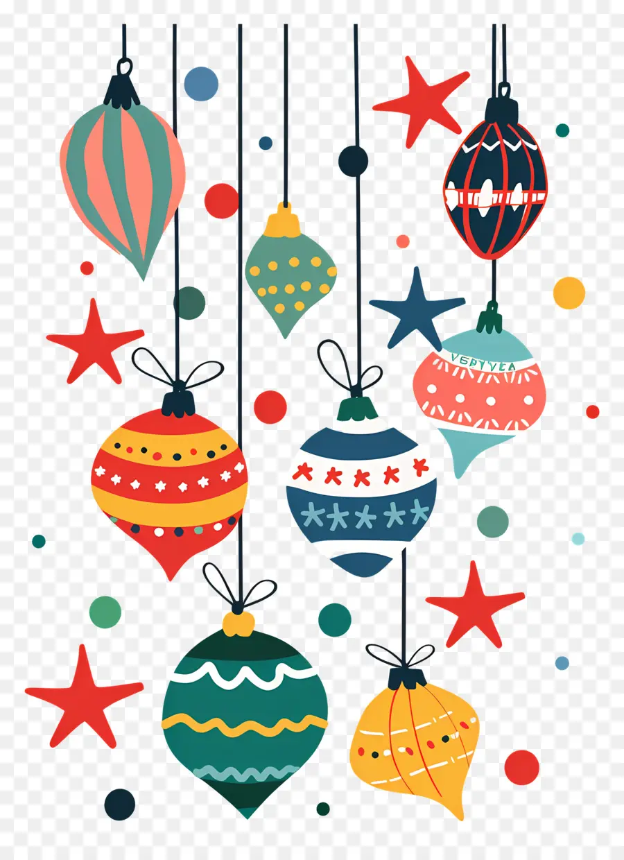 Bolas De Navidad Colgantes，Adornos Navideños Coloridos PNG