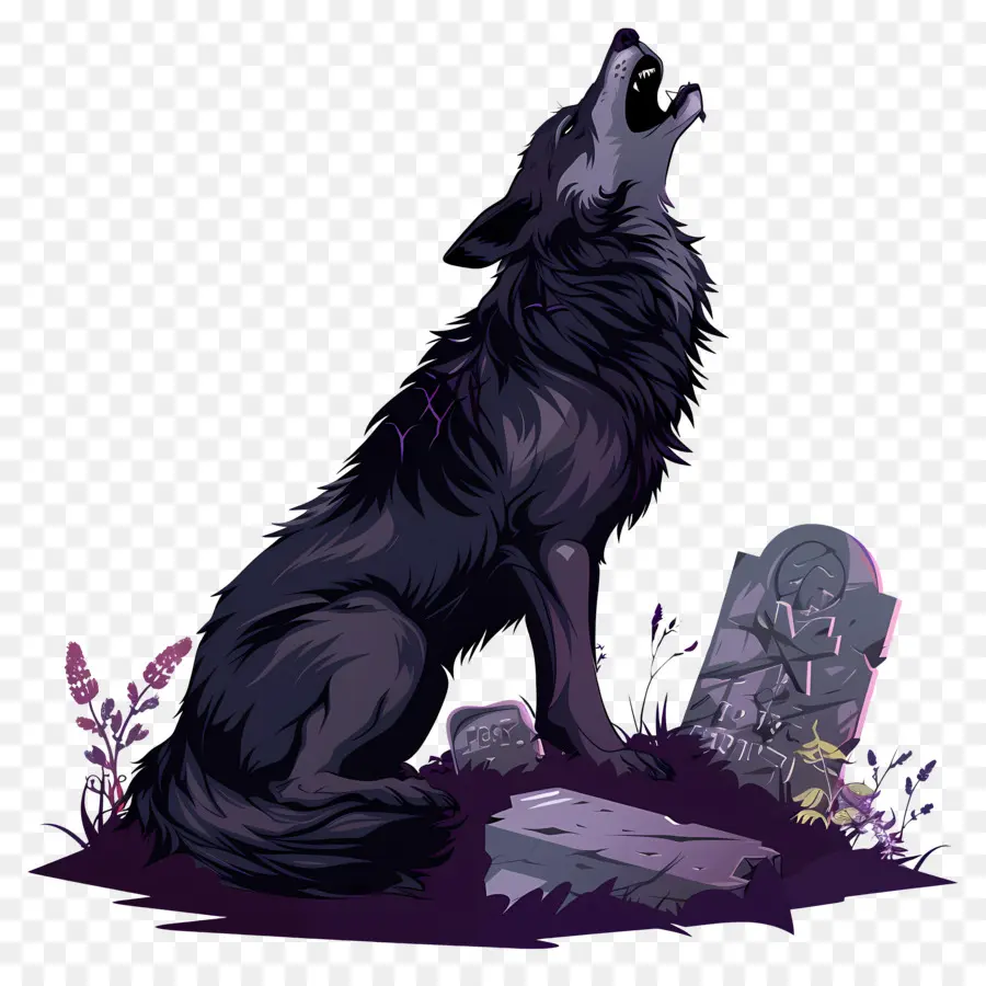 Lobo Aullando，Luna PNG