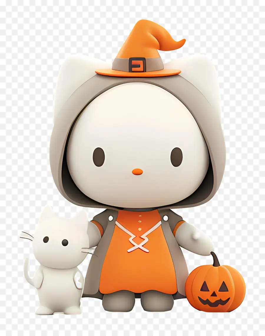 Hola Gatito Halloween，Gato Disfrazado De Bruja PNG