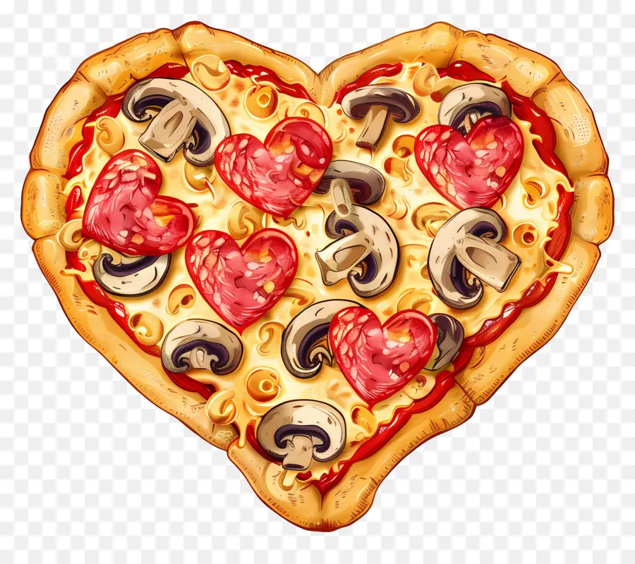 Pizza De Corazón，Pizza En Forma De Corazón PNG