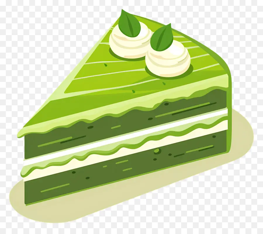 Pastel De Matcha，Rebanada De Pastel Verde PNG