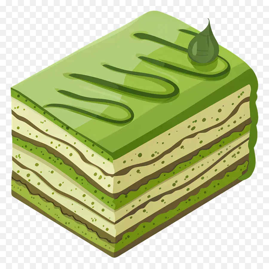 Pastel De Matcha，Rebanada De Pastel Verde PNG