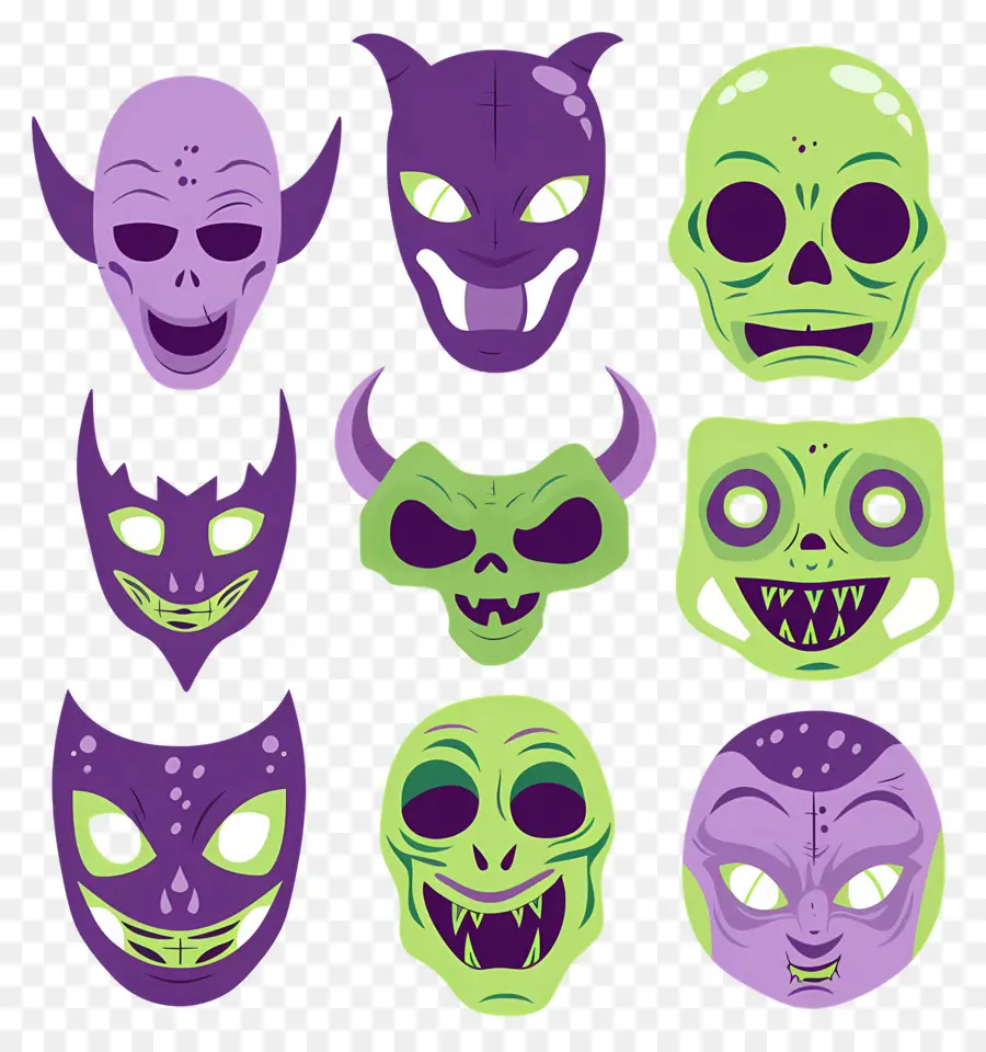 Personajes De Halloween，Mascaras De Calavera PNG