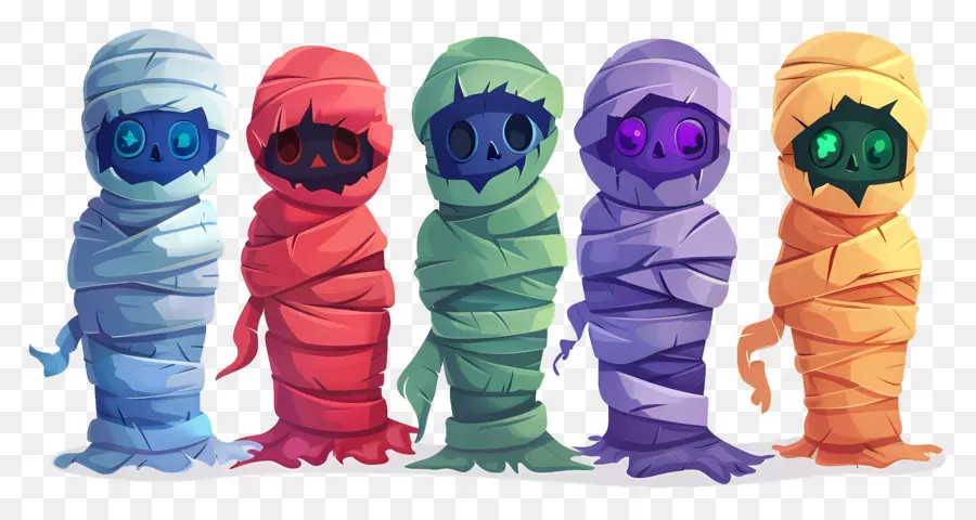 Frontera De Halloween，Momias Coloridas PNG