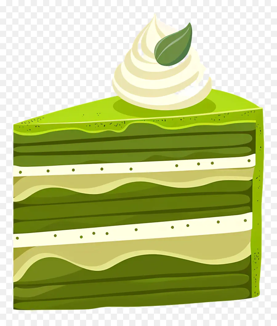 Pastel De Matcha，Rebanada De Pastel Verde PNG