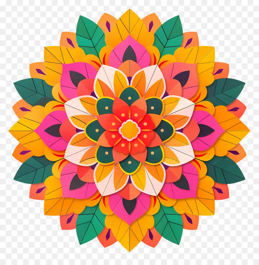 Pookalam，Diseño De Mandalas PNG