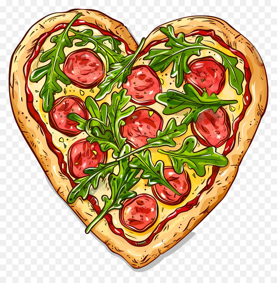 Pizza De Corazón，Pizza En Forma De Corazón PNG