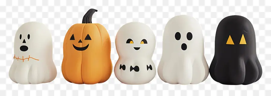 Frontera De Halloween，Fantasmas Y Calabazas De Halloween PNG