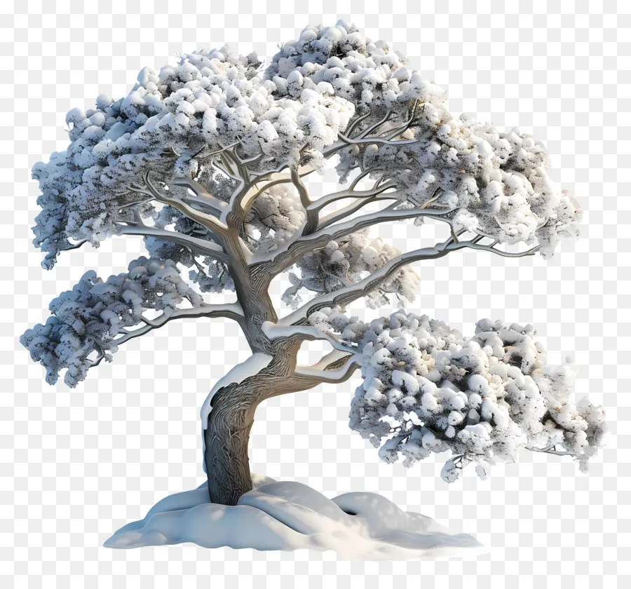 árbol Nevado，Invierno PNG