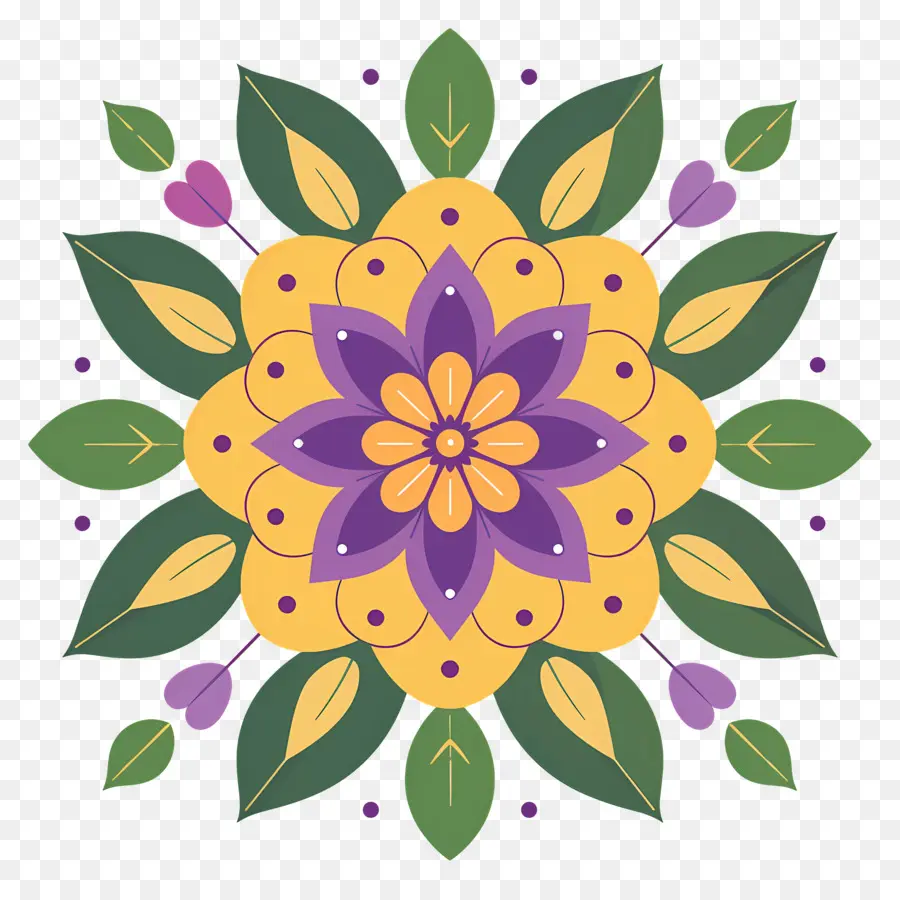 Pookalam，Diseño De Mandalas PNG