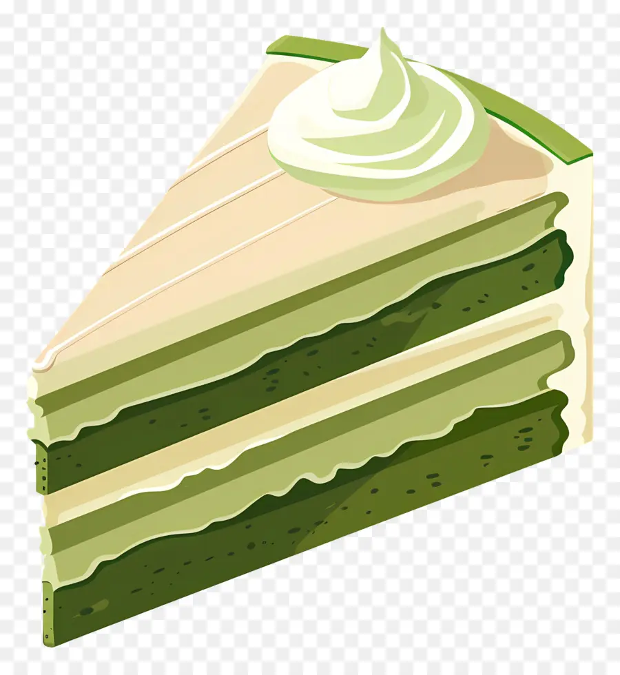 Pastel De Matcha，Rebanada De Pastel Verde PNG