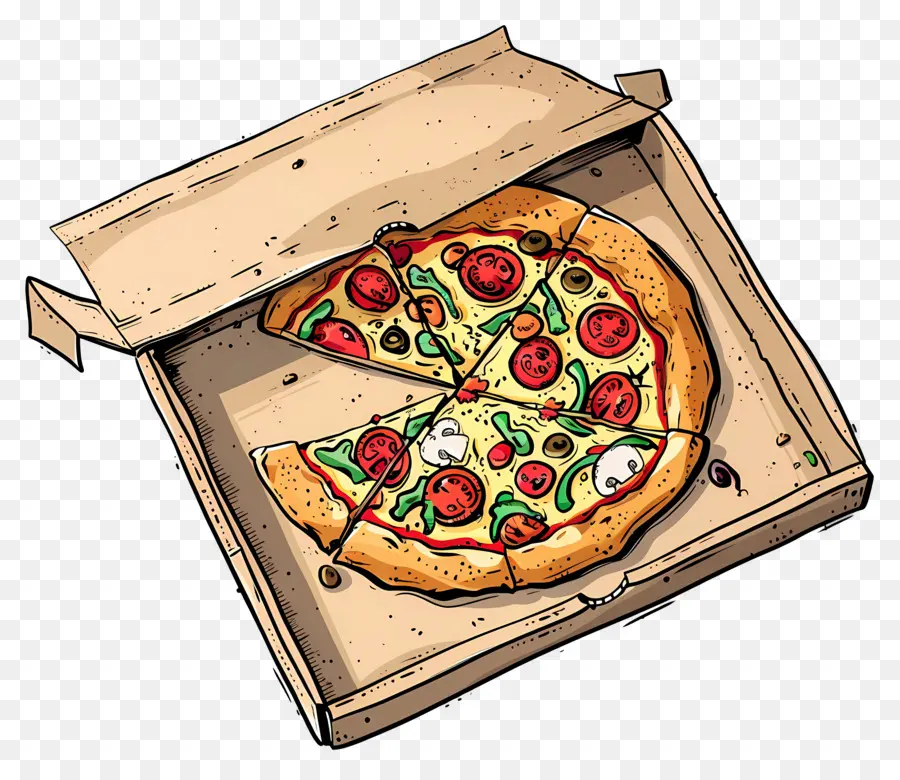 Caja De Pizza，Pizza En Caja PNG