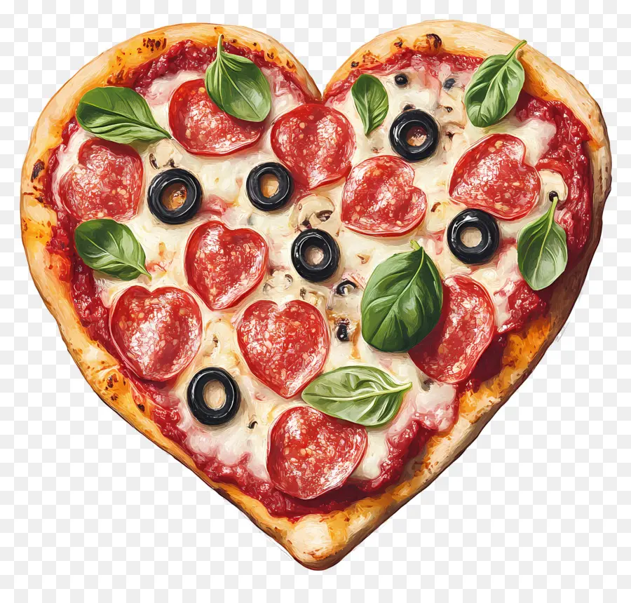 Pizza De Corazón，Pizza En Forma De Corazón PNG