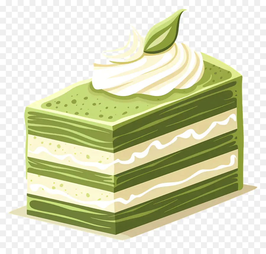 Pastel De Matcha，Rebanada De Pastel Verde PNG