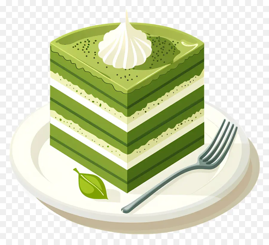 Pastel De Matcha，Rebanada De Pastel Verde PNG