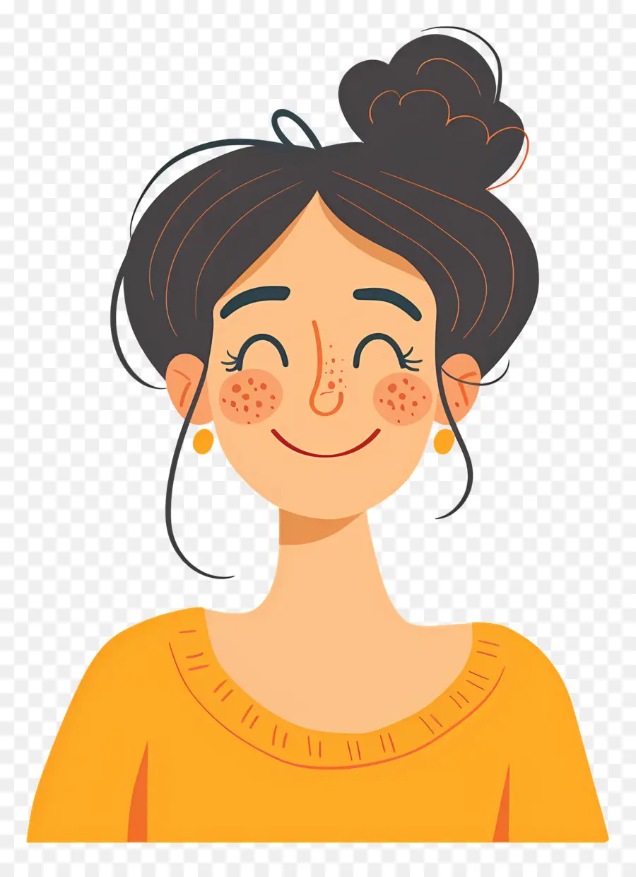 Mujer Feliz，Mujer De Dibujos Animados PNG