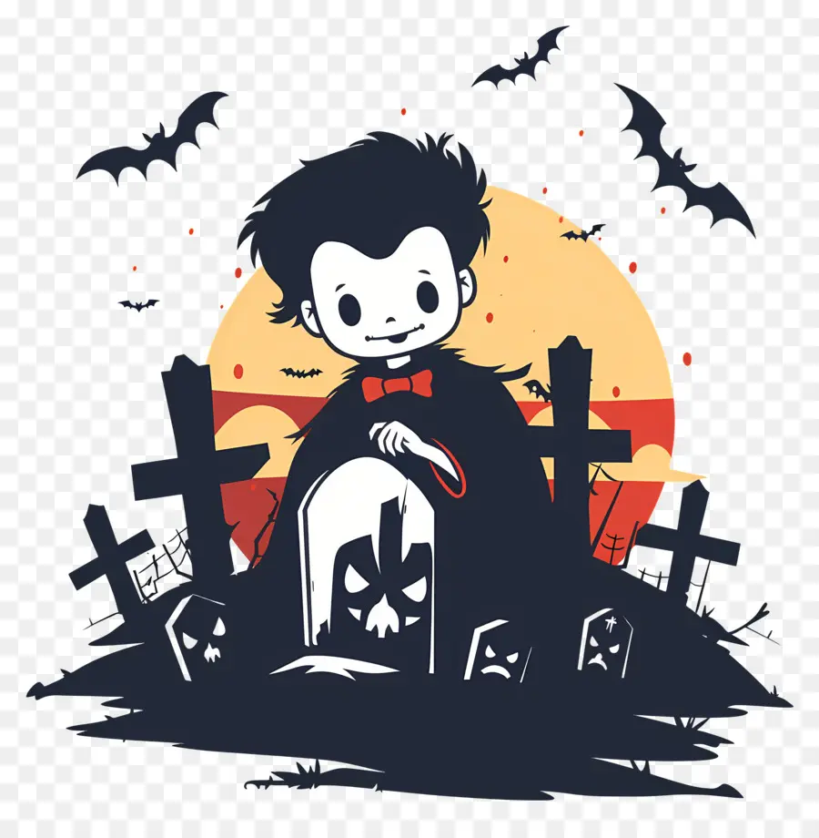 Vampiro De Halloween，Vampiro En El Cementerio PNG