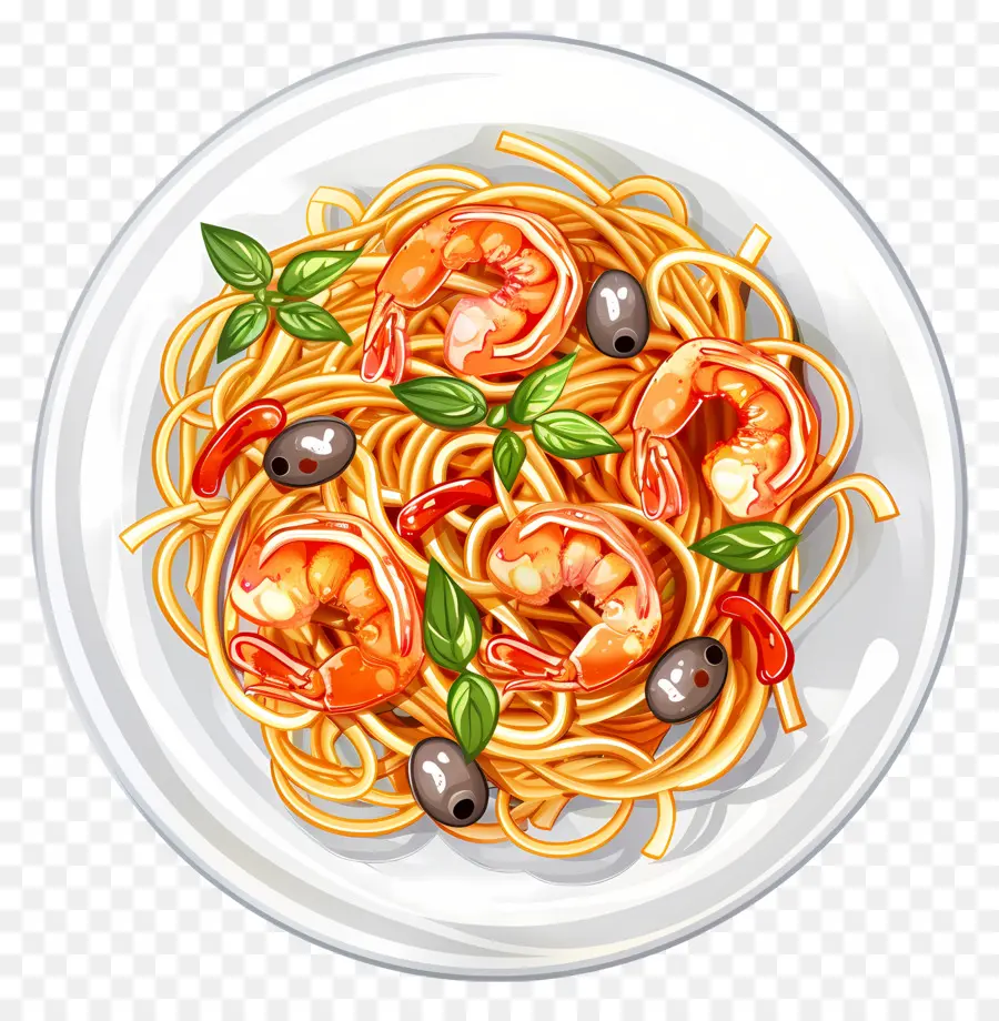 Espaguetis，Pasta De Camarones PNG