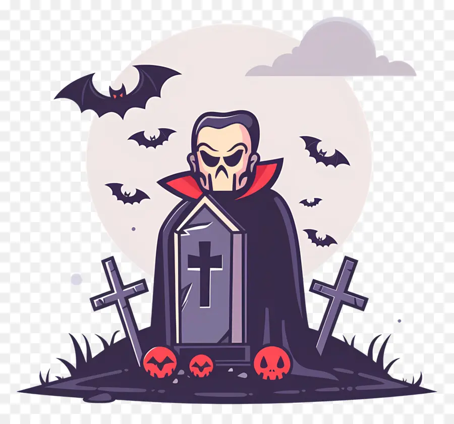 Vampiro De Halloween，Vampiro De Dibujos Animados PNG