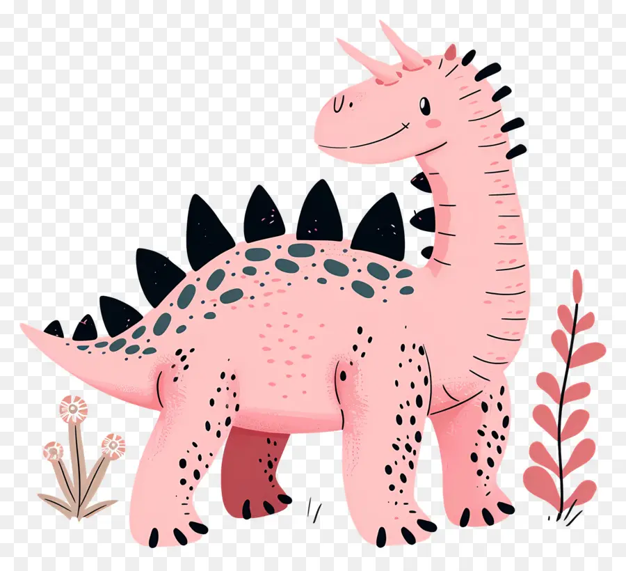 Dinosaurio De Dibujos Animados，Dinosaurio Rosa PNG