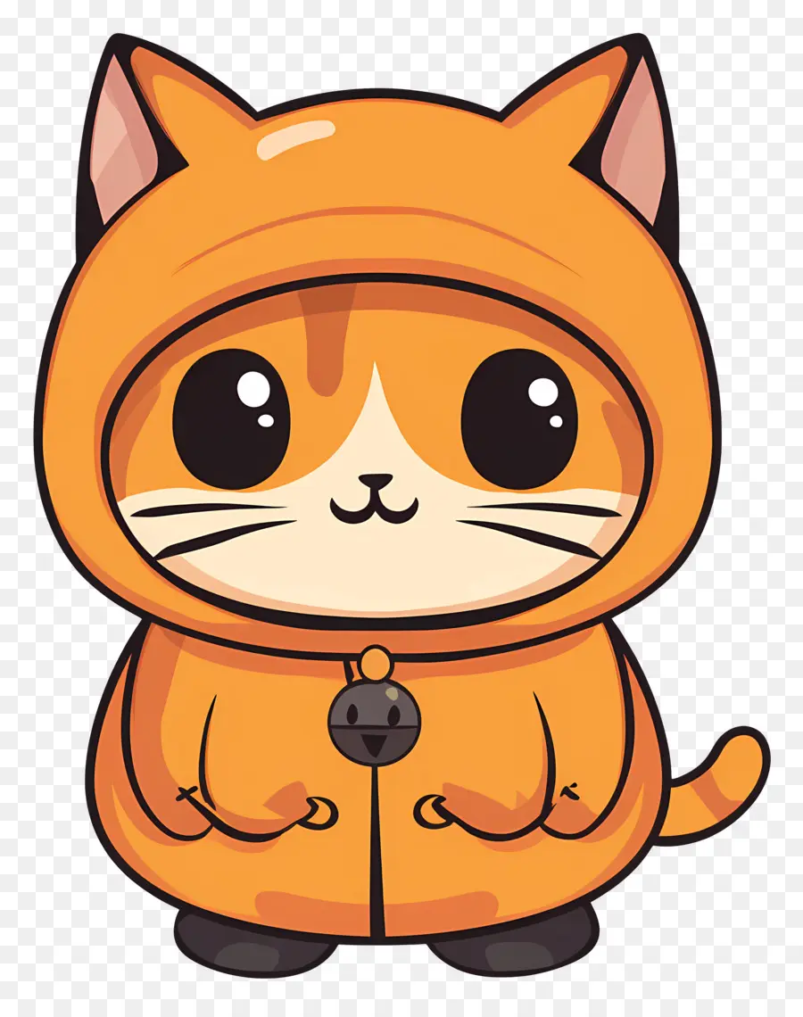 Gato Halloween，Gato Naranja En Capa PNG