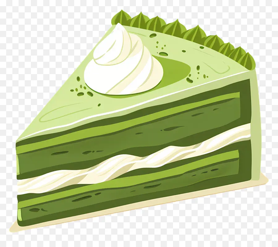 Pastel De Matcha，Rebanada De Pastel Verde PNG