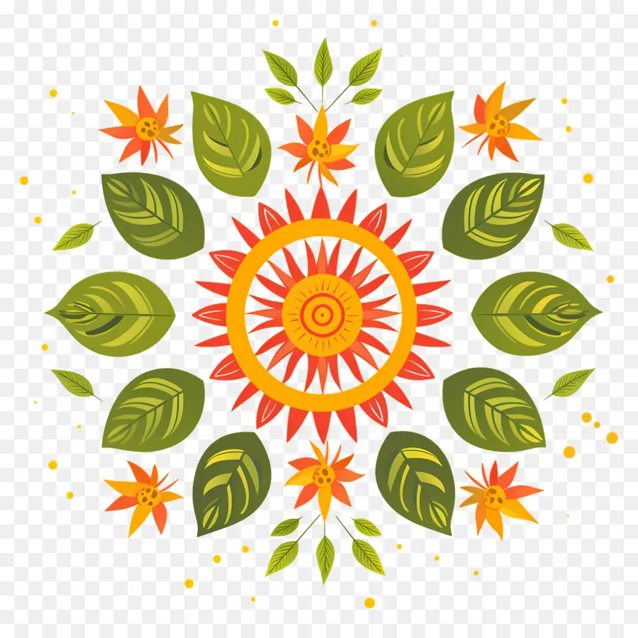 Pookalam，Mandalas Florales PNG