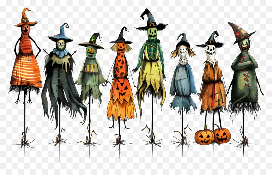 Frontera De Halloween，Espantapájaros De Halloween PNG