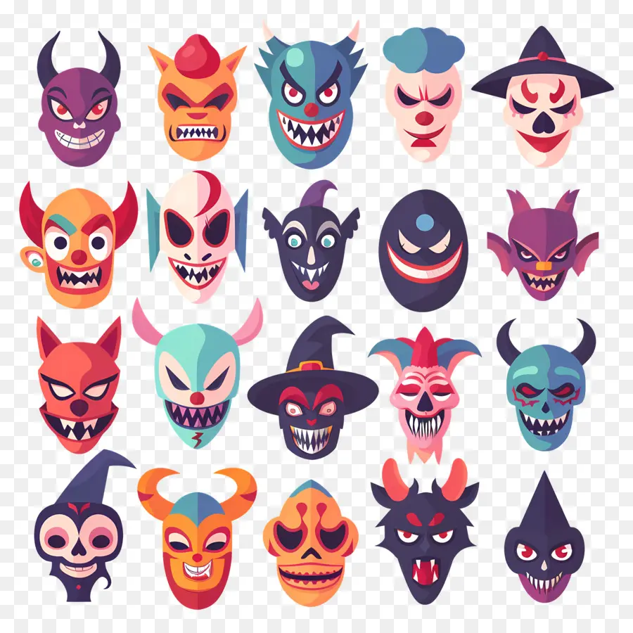 Personajes De Halloween，Mascaras De Calavera PNG