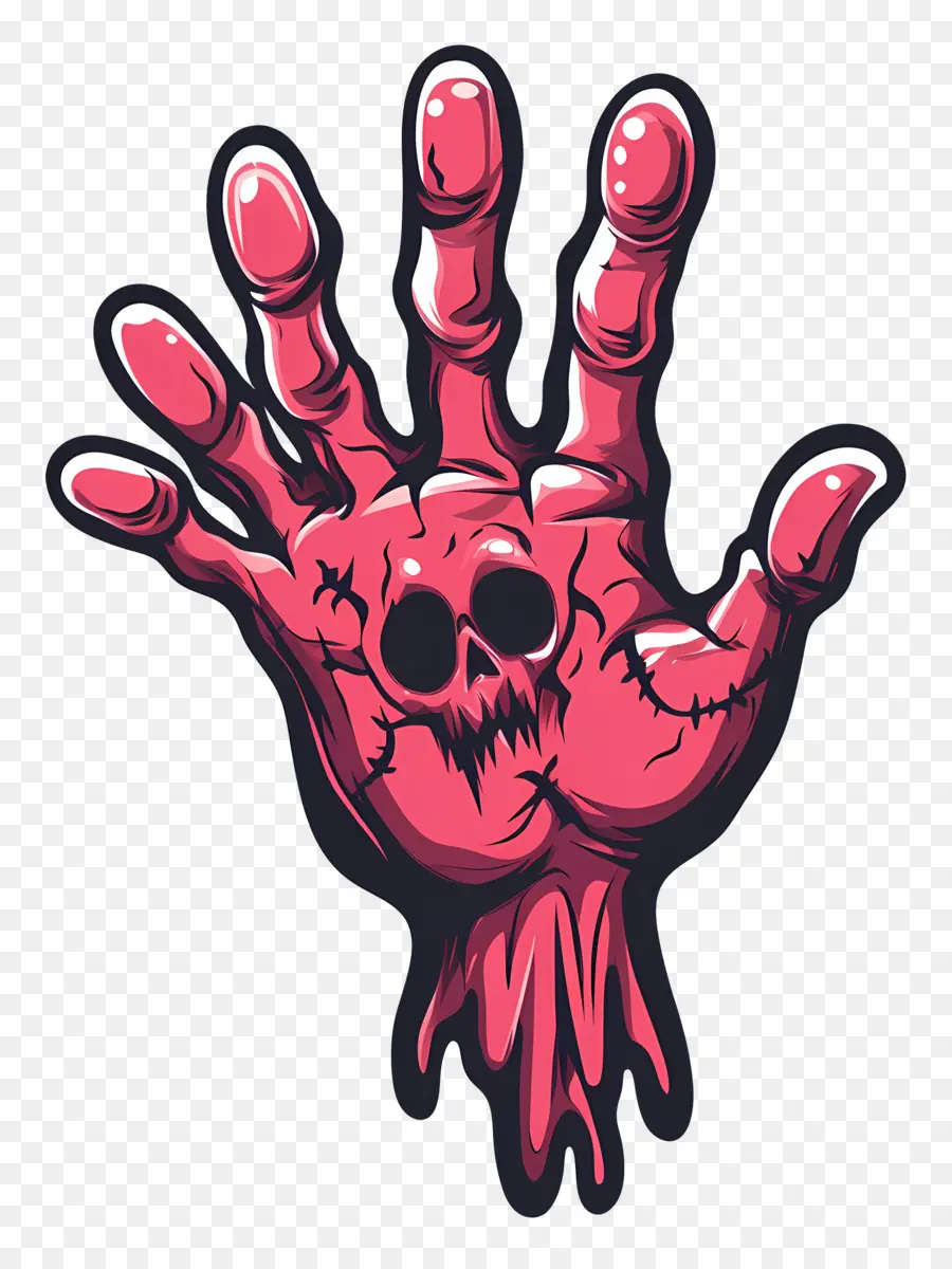 Mano Zombi，Mano Del Monstruo Rojo PNG