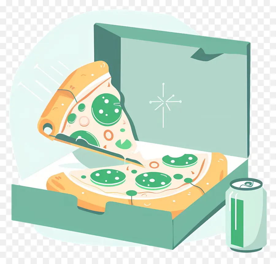 Caja De Pizza，Pizza Y Refresco PNG