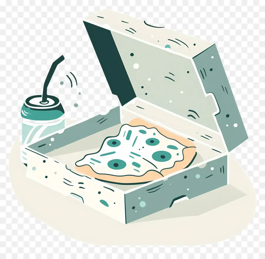 Caja De Pizza，Pizza Y Bebida PNG